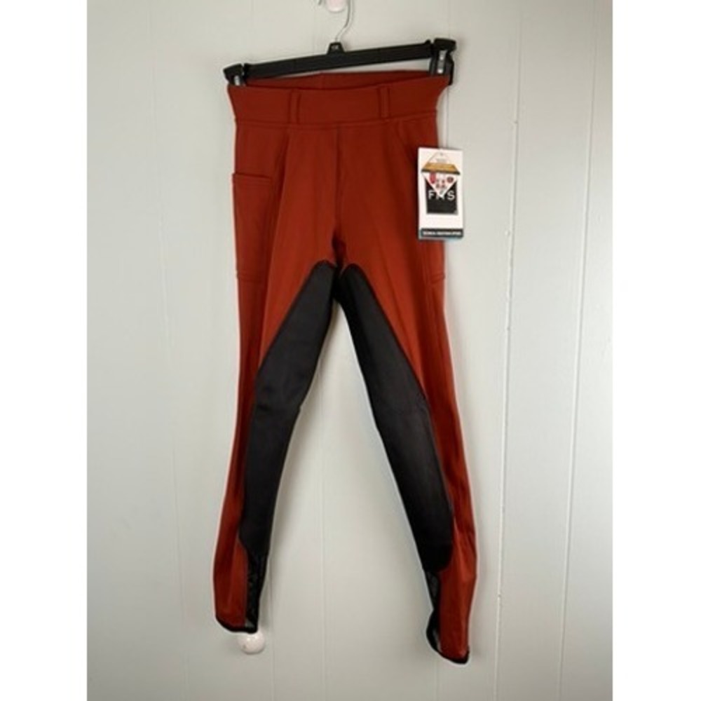 FITS PerforMAX Pull On Mustang Equestrian Breeches Rust Orange XS A600D NEW